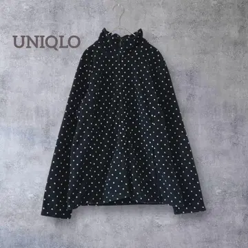 유니클로 도트 플리스 자켓 집업 긴팔 긴팔 겨울 블랙