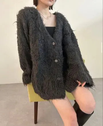 [ mystic ] 울 혼방 샤기 가디건