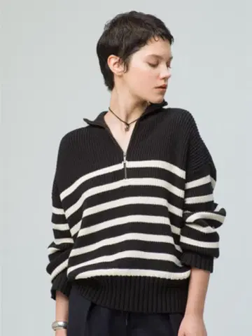 론 허먼 보더 지퍼 니트