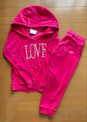 Rady LOVE 비쥬 후드 부착 셋업 핑크