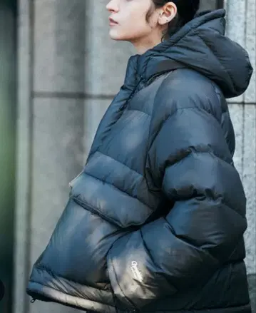 GYMPHLEX / 후디드 다운 자켓 블랙 사이즈 14