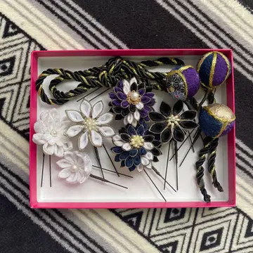 성인식 머리 장식 크레이프 원단 수예 핀셋 수예