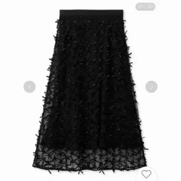 FUR FUR 리본 재료 스커트 블랙 블랙