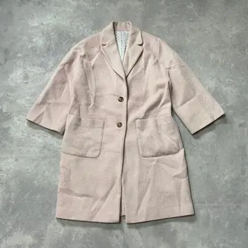 로이스크레용 체스터 코트 안감 도트 무늬 여분 버튼 있음