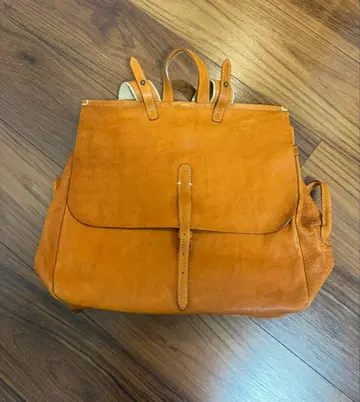 오렌지 가죽 백팩 genten