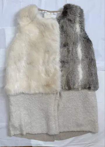 ADAWAS 인조 모피 니트 베스트