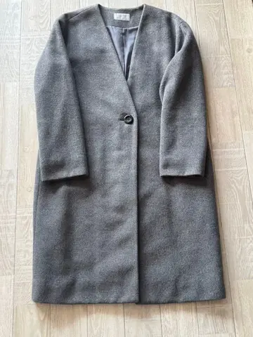 index 그레이 롱 코트 심플한 디자인 M 사이즈