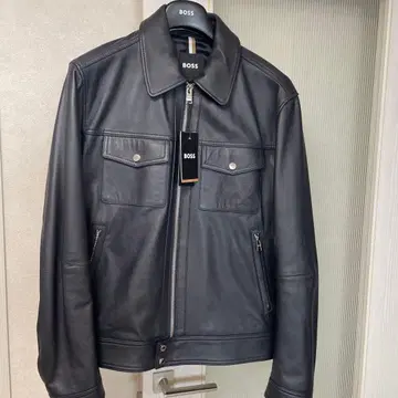 BOSS 블랙 가죽 자켓 사이즈 50