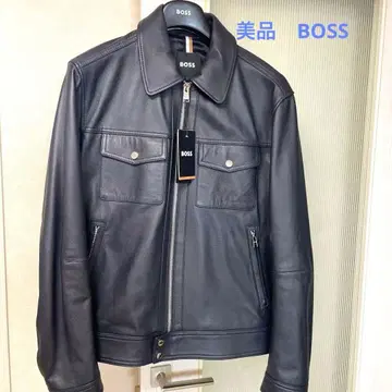 가격 인하 BOSS 블랙 가죽 자켓 사이즈 50