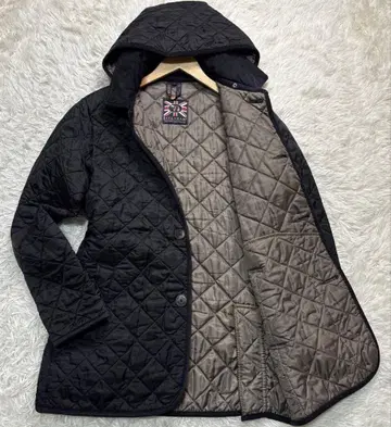 라벤햄 퀼팅 자켓 후드 부착 사이즈 M 블랙