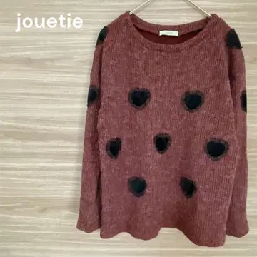 쥬에티 [ M ] 와인 레드 긴팔 니트 하트 레이스 크루넥