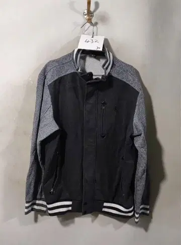 바시티 자켓 그레이 x 블랙 / 캐주얼 디자인 남성용 아우터