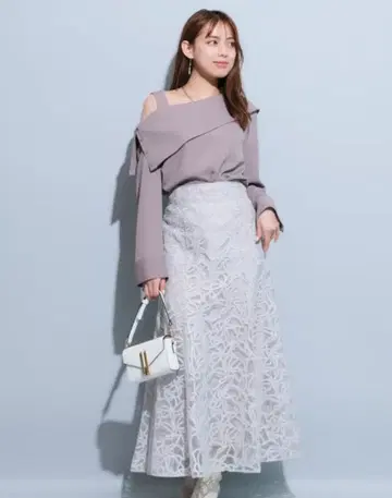 마이 스트라다 체인 레이스 스커트 오프화이트 SS