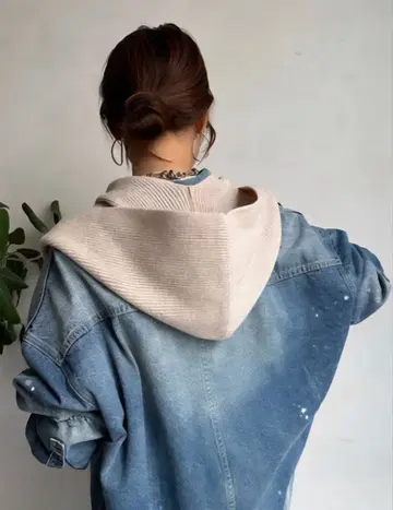 후디 니트 스톨