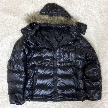컨디션 최상 UNIQLO 퍼 다운 자켓 y2k 시크 스타일 블랙 XL