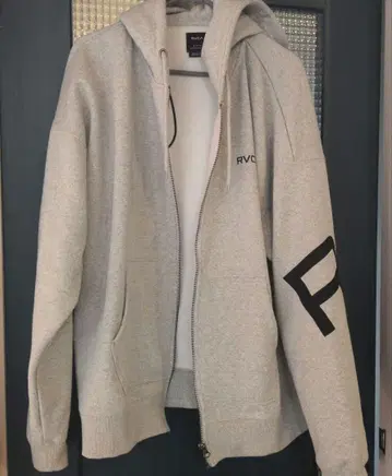 RVCA 그레이 풀 지퍼 후디
