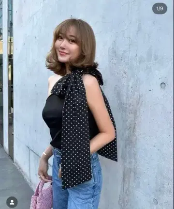 sheller 셰리에 원숄더 리본 상의