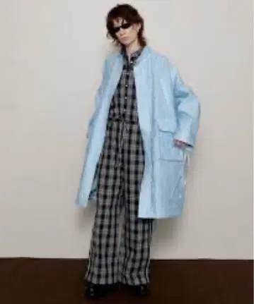 MAISON SPECIAL 2way 자카드 모즈 코트 블루