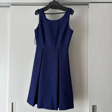 네이비 A라인 드레스 레이스업