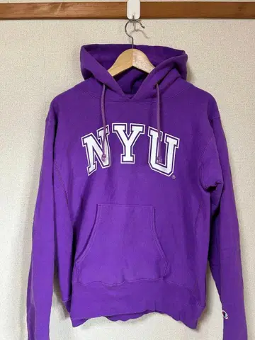 Champion NYU 후드티 L 보라색