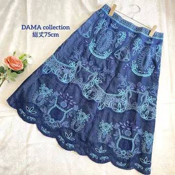 DAMA collection 자수 데님 스커트 네이비 안감 있음 M 상당