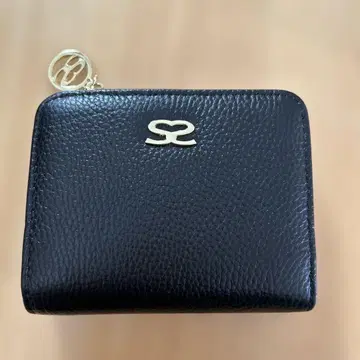 블랙 가죽 접이식 지갑