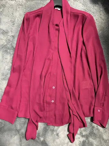 나라 까미체 사이즈 V 리본 포함 긴팔 셔츠