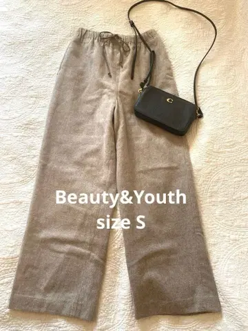 뷰티 앤 유스 트위드 와이드 이지 팬츠 S