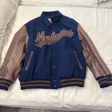 바시티 자켓 네이비 브라운