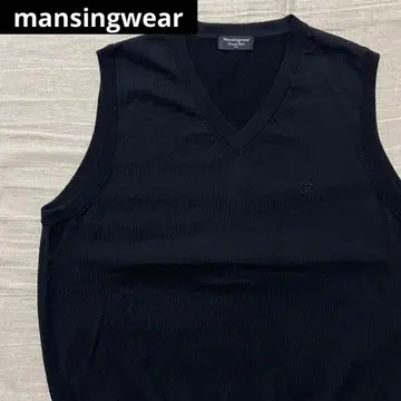 먼싱웨어 니트 베스트 LL 블랙 골프 스웨터