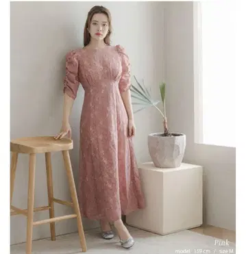 결혼식 경사 드레스 핑크 빨간색 M 사이즈 파티 드레스