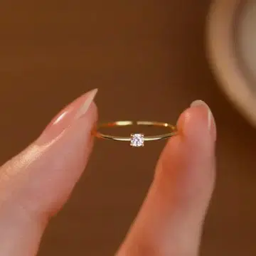 큐빅 금 반지 핑키링
