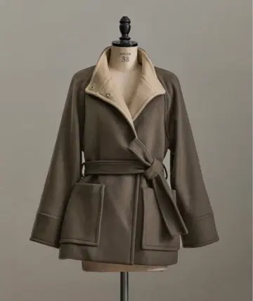 PUBLIC TOKYO 하이넥 울 숏코트