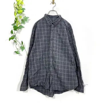 유니클로 체크 셔츠(3L) 긴팔 빅 사이즈 빅 실루엣 면 100%