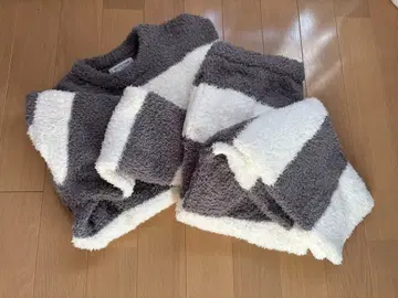 새상품급 L 사이즈/플리스 스트라이프 룸웨어 세트