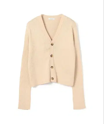 MACPHEE 베이지 리브 편직 가디건