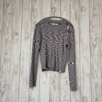 PINUE 멀티 컬러 리브 상의