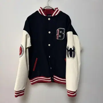 스파이더맨 바시티 자켓 네이비/아이보리