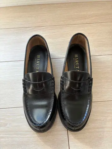 HARUTA 로퍼 블랙 천연 가죽 신발