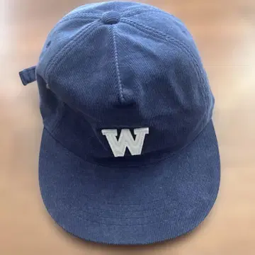 코듀로이 네이비 W 로고 야구 모자
