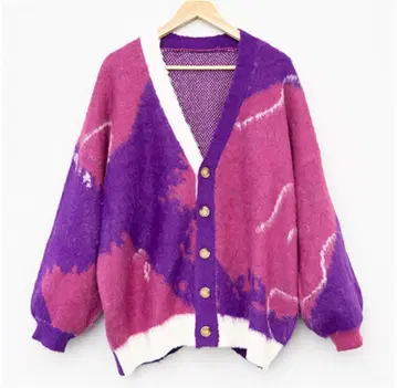 킹프리 우치아게 불꽃놀이 니트 가디건 M