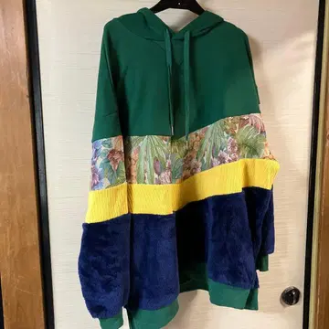 Anina 후드티 그린/옐로우 컬러/파랑