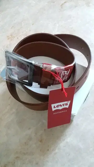 Levi's 브라운 소가죽 벨트 프리 사이즈
