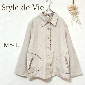 [ Style de Vie ] 블라우스 아우터 꽃무늬 베이지 페미닌