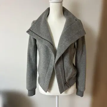 Theory 그레이 지퍼 달린 숏 자켓