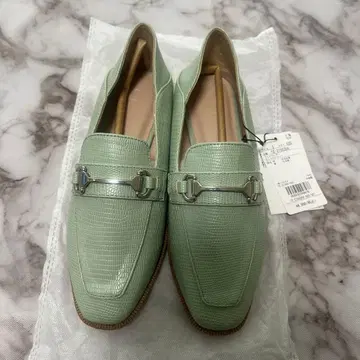 민트 그린 로퍼 합성 피혁 S