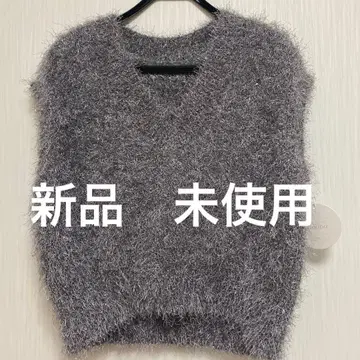 [ 새상품 anana ] 페더 V넥 라메 니트 베스트