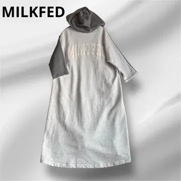 MILKFED. 후드 맨투맨 원피스 바이컬러 그레이 F