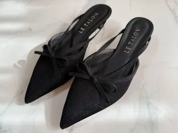 LE TALON 블랙 스틸레토 펌프스