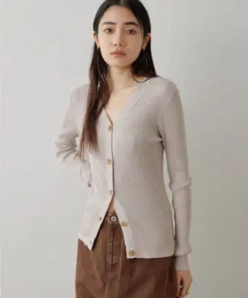 2025 윔 가젯 코튼 실크 V넥 가디건